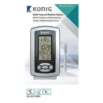KN-WS100N Thermo hygrometer weerstation binnen grijs Verpakking foto